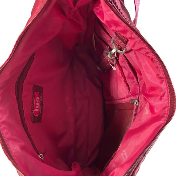 Lug Cable Car Cranberry Wine Bag Purse Quilted Adjustable Crossbody Hobo Zip Poc - Picture 8 of 14